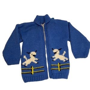 Vintage Handmade heavy-knit sheep graphic sweater